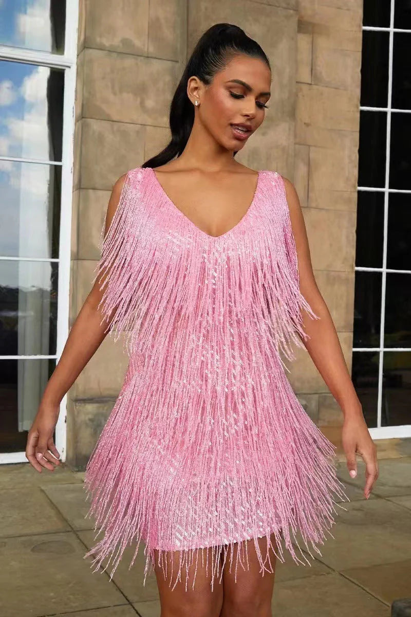 Elegant Fringe Party Dress