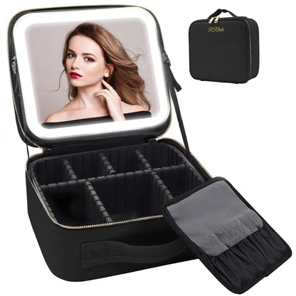 Women's LED Mirror Makeup Organiser Bag