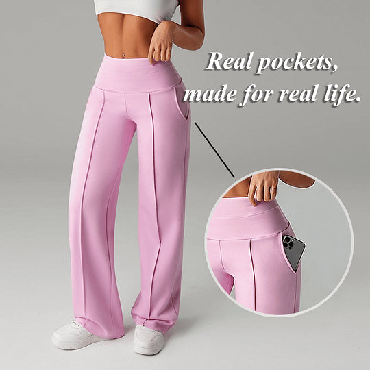 Women’s High Waist Straight Leg Wide Leg Trousers