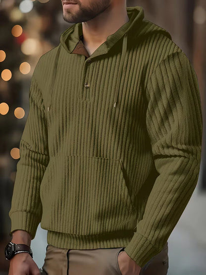 Men’s Textured Hooded Pullover Sweatshirt