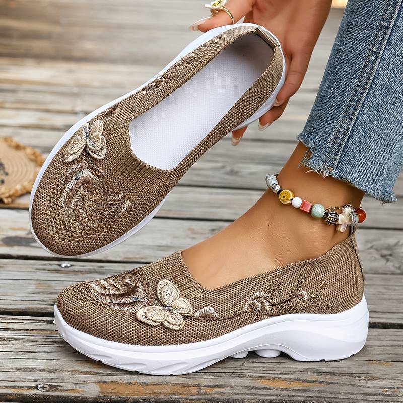 Women’s Breathable Butterfly Embroidered Casual Trainers