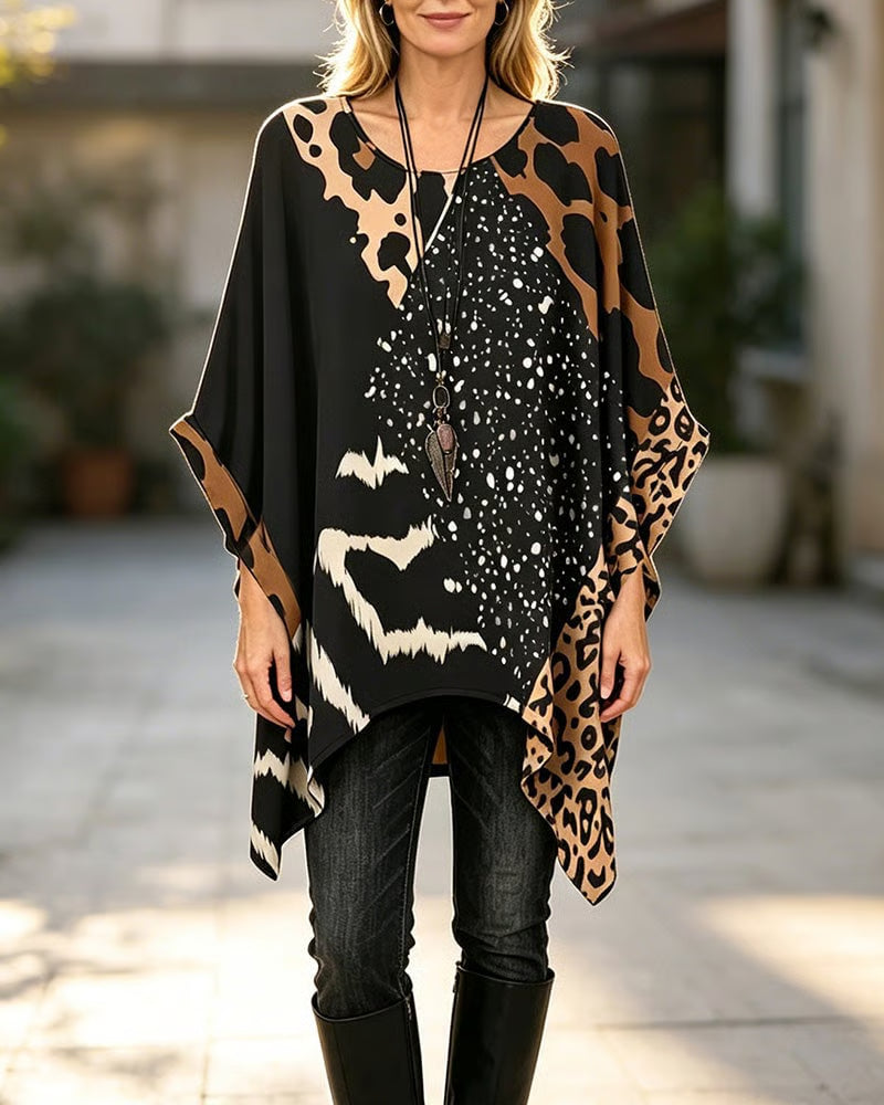 Leopard Sequin Patchwork Blouse