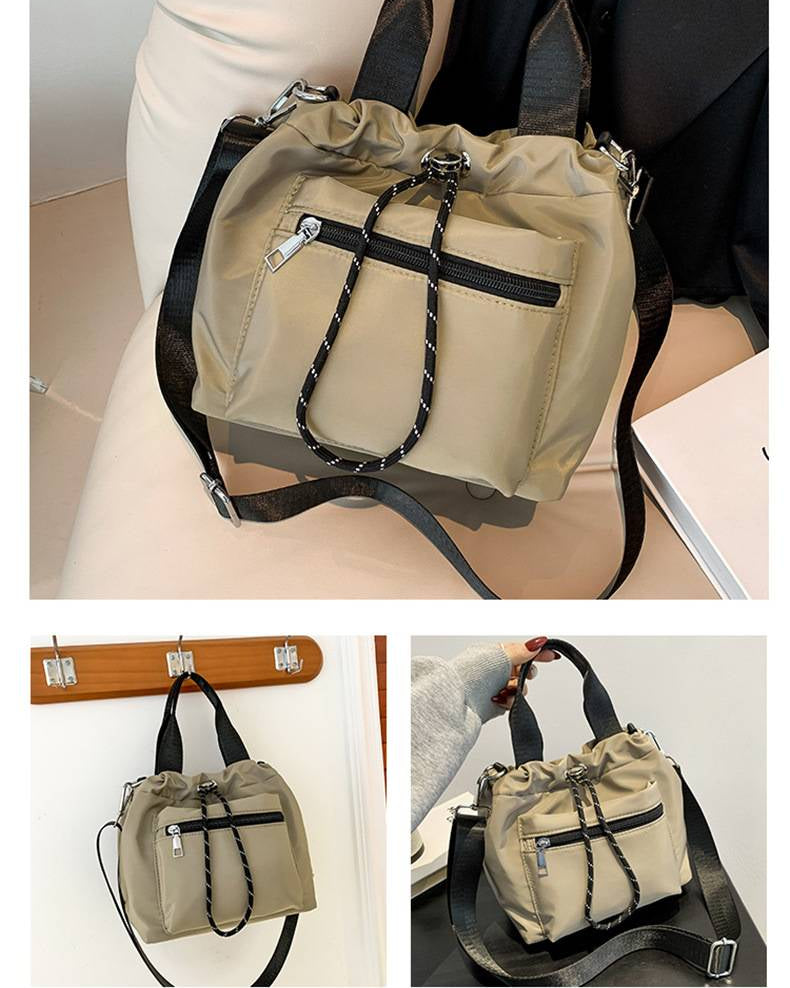 Women’s Nylon Drawstring Bucket Shoulder Bag