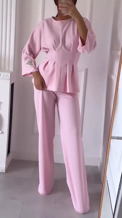 Women’s Casual Two-Piece Top and Trousers Set