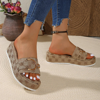 Women's Retro Print Platform Sandals