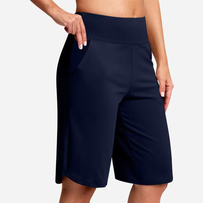 Women’s High-Waist Bermuda Active Shorts with Pockets
