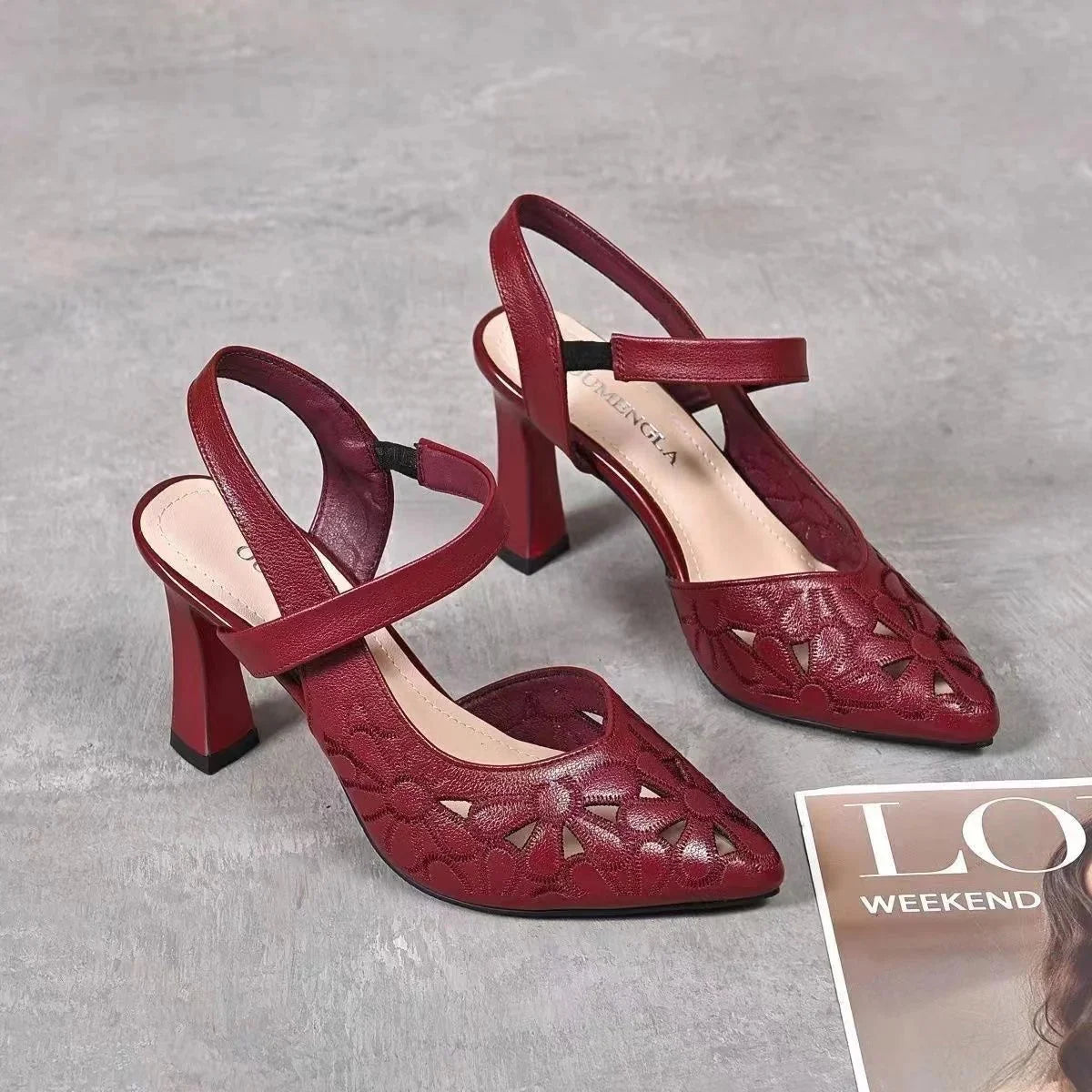 Women’s Soft-Leather-Look Comfort Arch Support Heels
