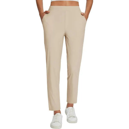 Women's High-Waisted Stretch Ankle Trousers