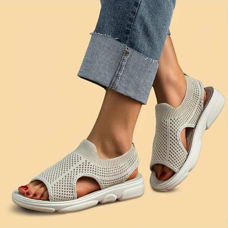 Women's Knit Beach Sandals - Lightweight & Non-Slip