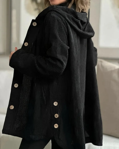 Women's Casual Corduroy Hooded Jacket