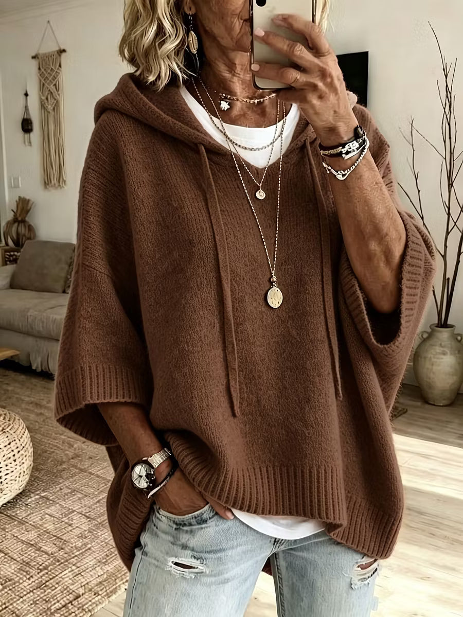 Women's Hooded Three-Quarter Sleeve Top