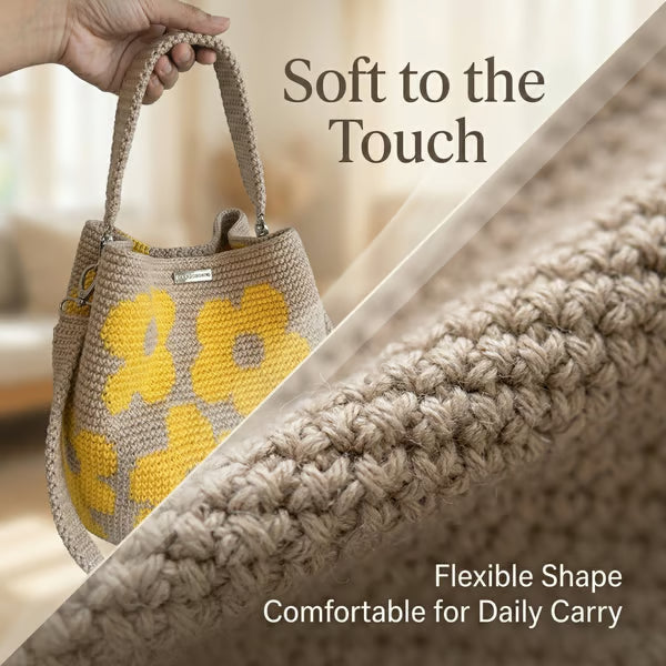 Women's Handmade Crochet Flower Shoulder Bag
