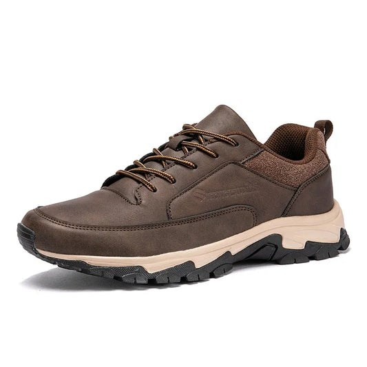 Men’s Cushioned Leather Trainers with Arch Support and Impact Control