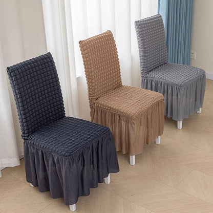 Textured Seersucker Stretch Dining Chair Cover