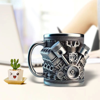 Stainless Steel Engine Block Coffee Mug