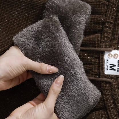 Women’s Fleece Lined Elastic Waist Casual Trousers