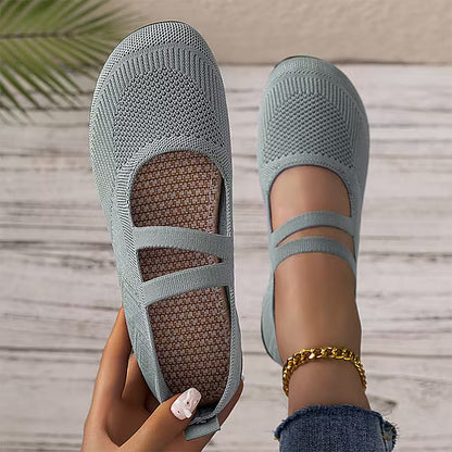 Women's Double-Strap Knitted Flats