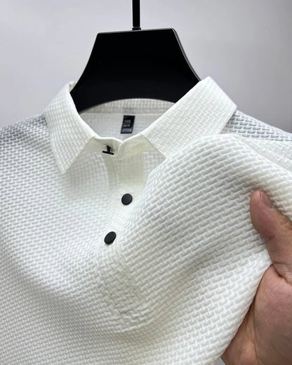 Men’s Breathable Mesh Detail Short Sleeve Polo Shirt