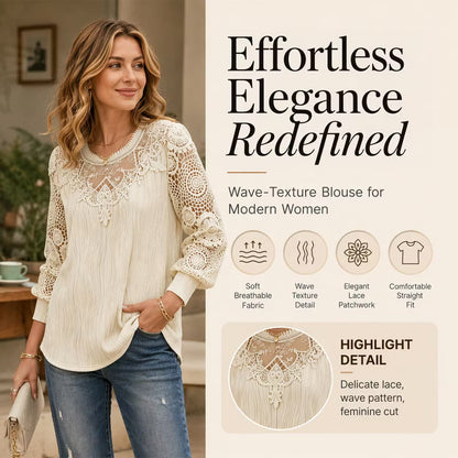 Women’s Lace Detail Textured Blouse