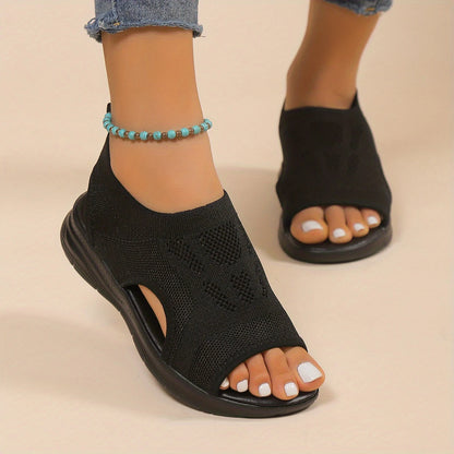 Women's Knit Wedge Sandals – Lightweight & Breathable