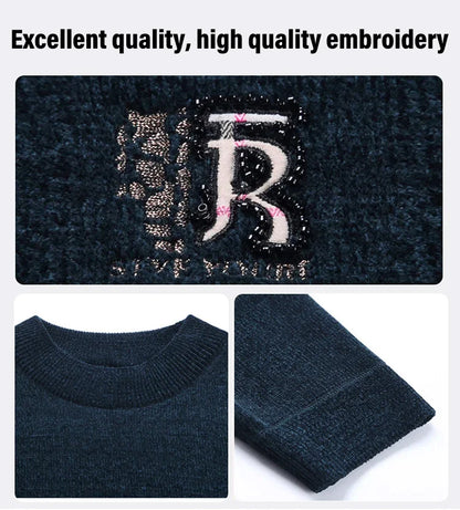 Men’s Fleece-Lined Chenille Knit Winter Jumper