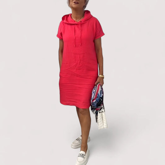 Women’s Cotton Hooded Lace-Up Summer Dress