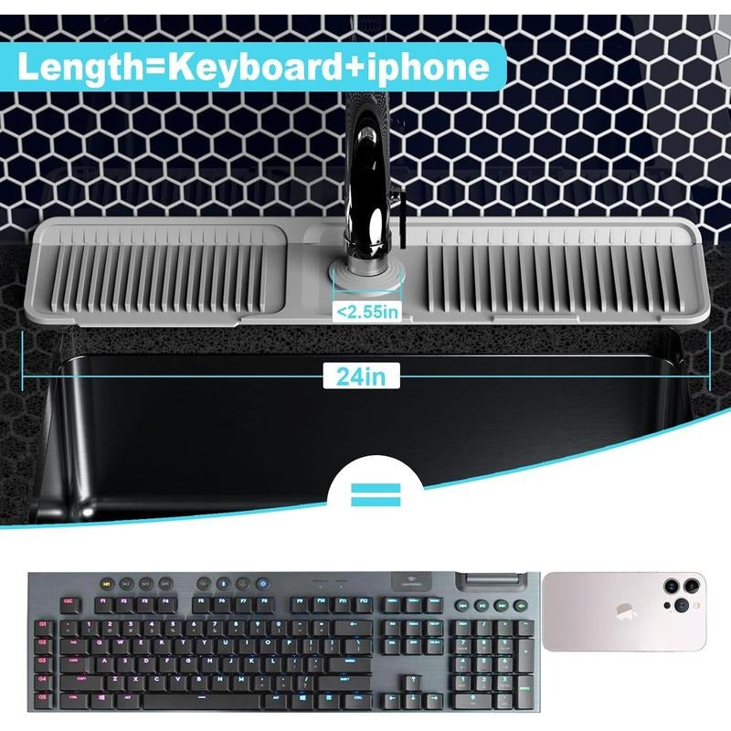 Foldable Self Draining Tap Splash Guard Mat