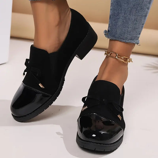 Women's Thick-Soled Bow Loafers – Casual, Breathable, and Stylish