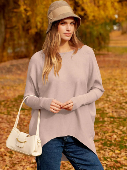 Women’s Ribbed Dolman Sleeve Knit Tunic Sweater