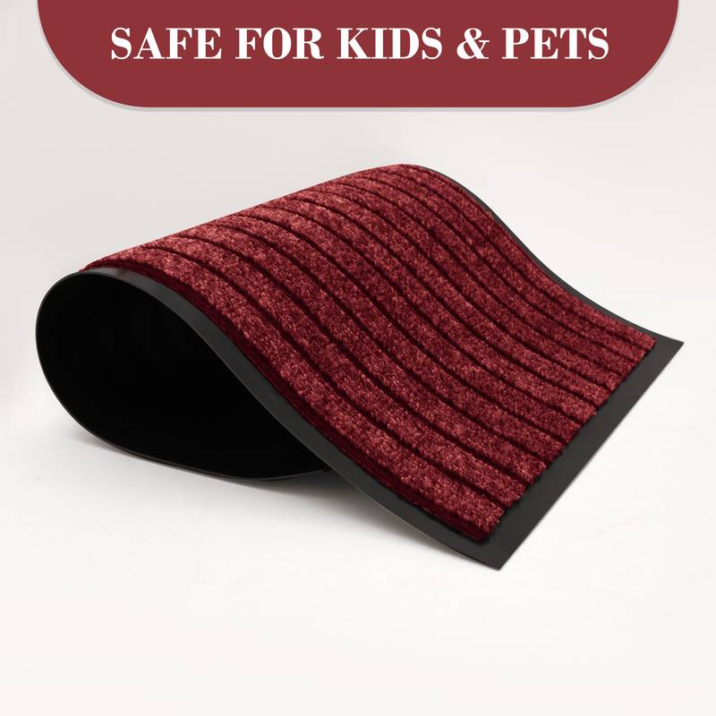Heavy Duty Dirt-Absorbing Entrance Mat with Rubber Backing