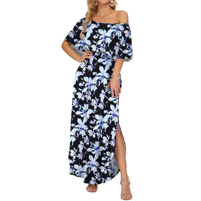 Women's Ruffle Off Shoulder Maxi Dress