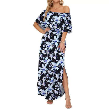 Women's Ruffle Off Shoulder Maxi Dress