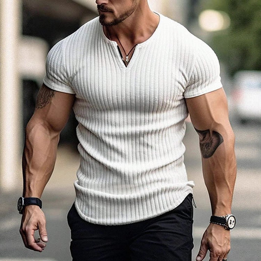 Men’s Ribbed V-Neck T-Shirt
