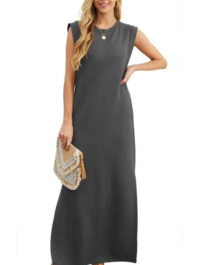 Women's Split Hem Cotton-Blend Casual Dress