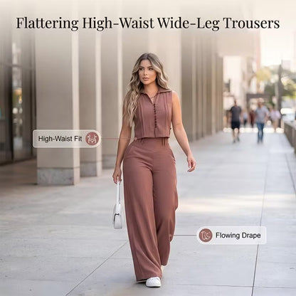 Women's Sleeveless Top & Trousers Set