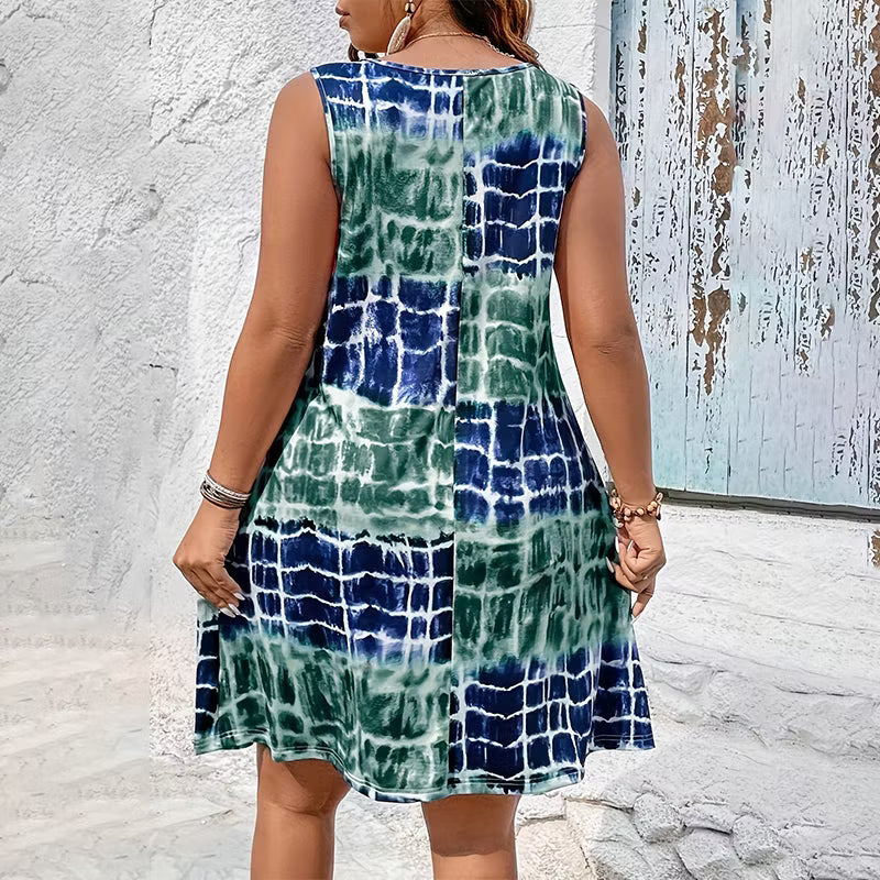 Women’s Sleeveless V-Neck Printed Dress