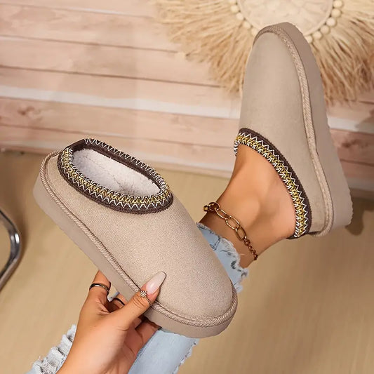 Winter Boho Platform Slippers