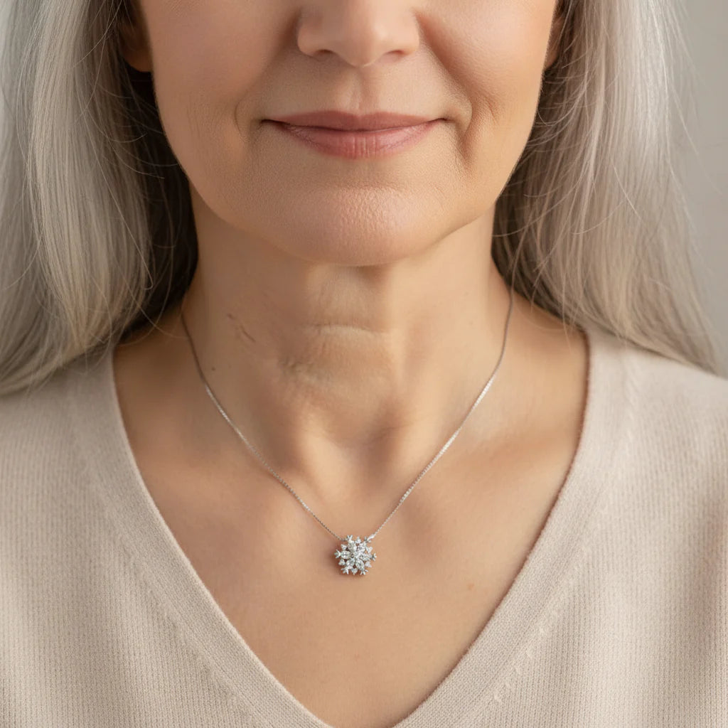 Women’s Crystal Snowflake Pendant Necklace