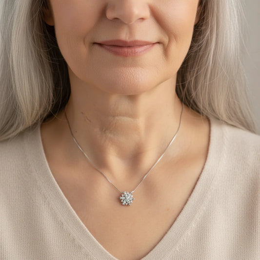 Women’s Crystal Snowflake Pendant Necklace