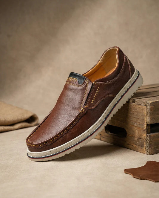 Men’s Leather-Look Slip-On Casual Shoes