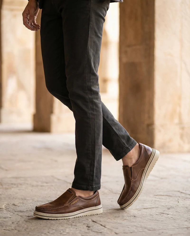 Men’s Leather-Look Slip-On Casual Shoes