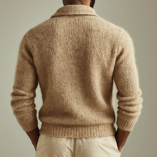 Men’s Retro Knit Lapel Button Cardigan