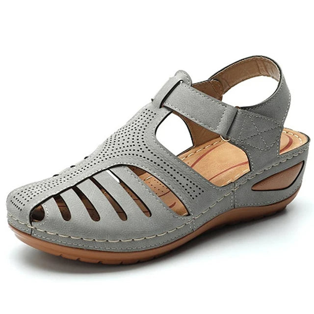 🔥Summer Hot Sale🔥Soft PU Leather-Look Closed Toe Vintage Anti-Slip Sandals