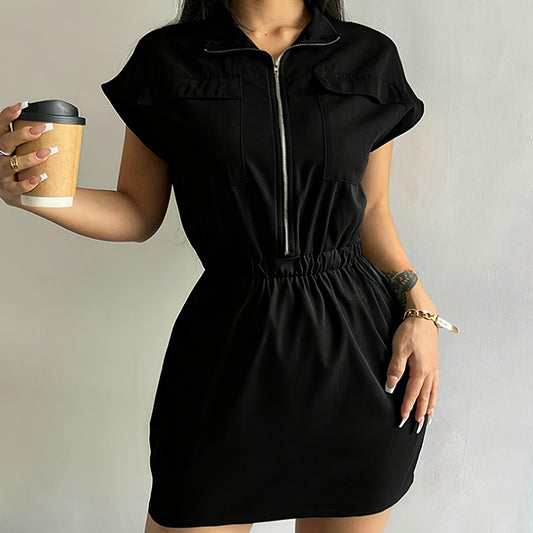 Women’s Utility Zip Mini Shirt Dress
