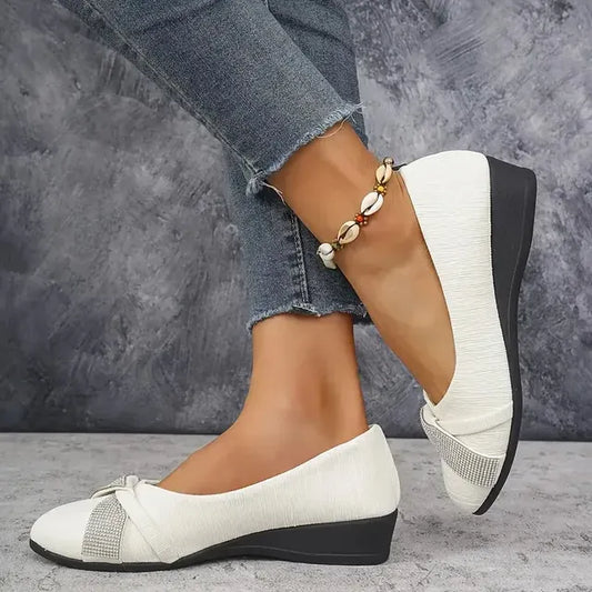 Women's Cross-Strap Low-Wedge Flats