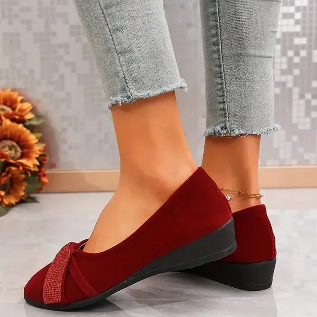 Women's Cross-Strap Low-Wedge Flats