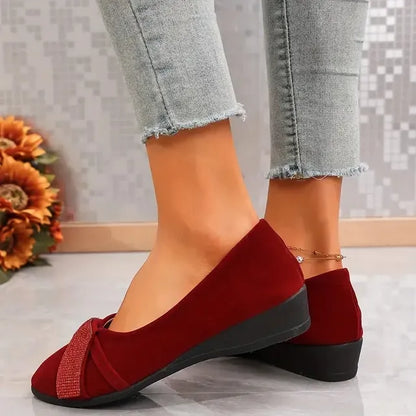 Women's Cross-Strap Low-Wedge Flats