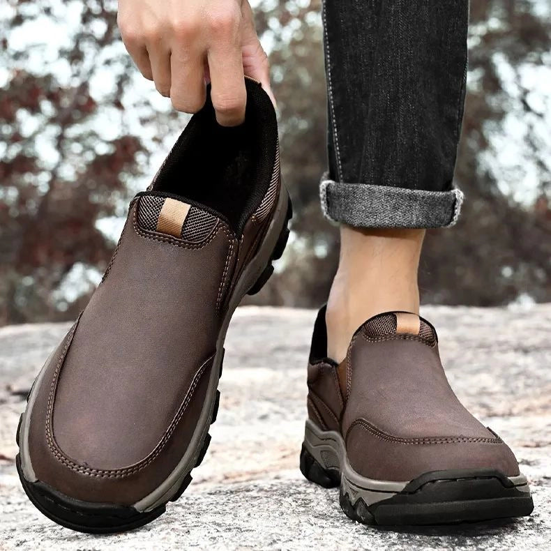 Men’s Premium Supportive Leather-Look Loafers