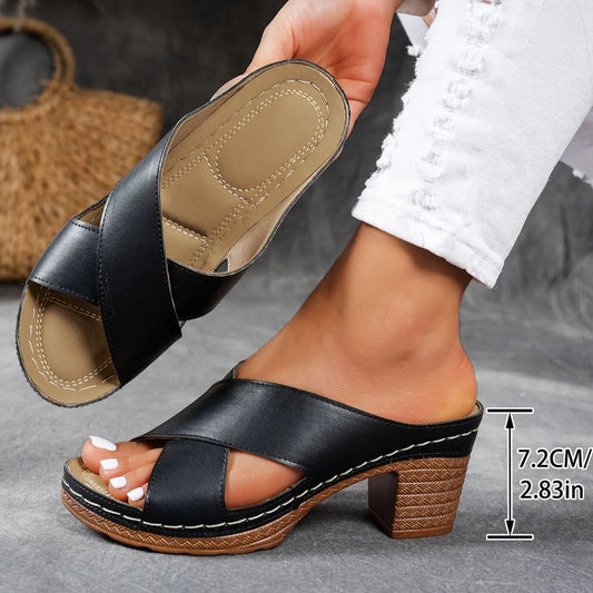 Women’s Chunky High Heel Comfort Sandals