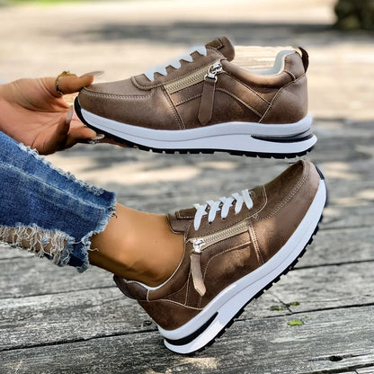Women’s Water-Resistant Zip-Up Comfort Trainers